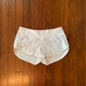 Lululemon White Speed Up Short 2.5"